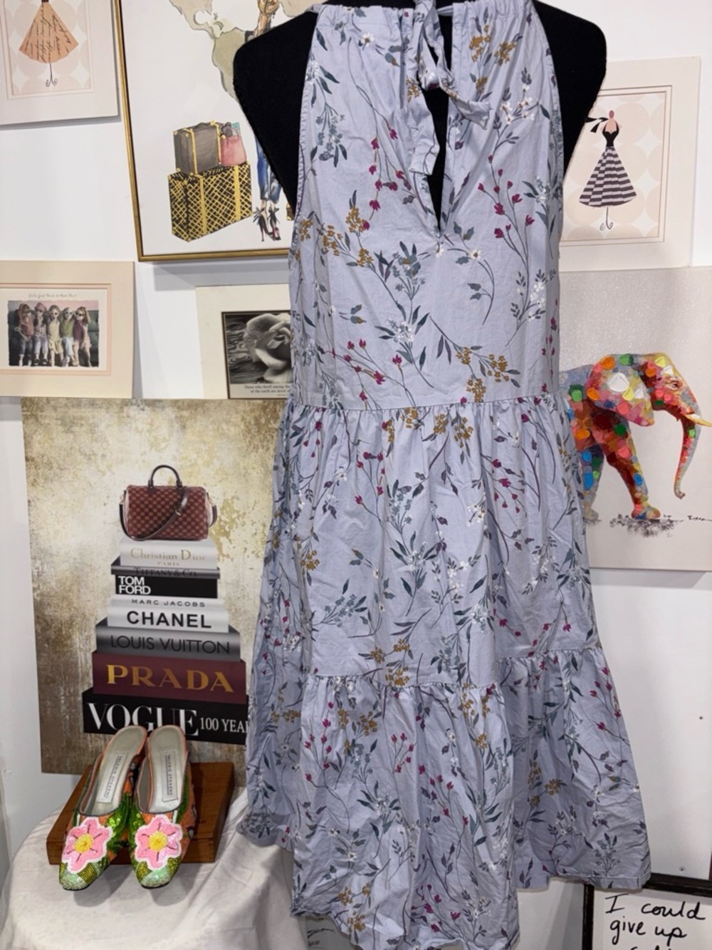 a new day Lavender Floral Tiered Midi Dress - Picture 3 of 5